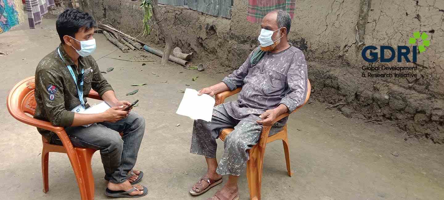 Data collectors conducting surveys for a COVID-19 rural income and wellbeing study