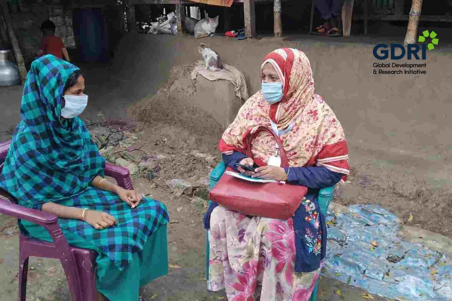 Data collectors conducting surveys for a COVID-19 rural income and wellbeing study