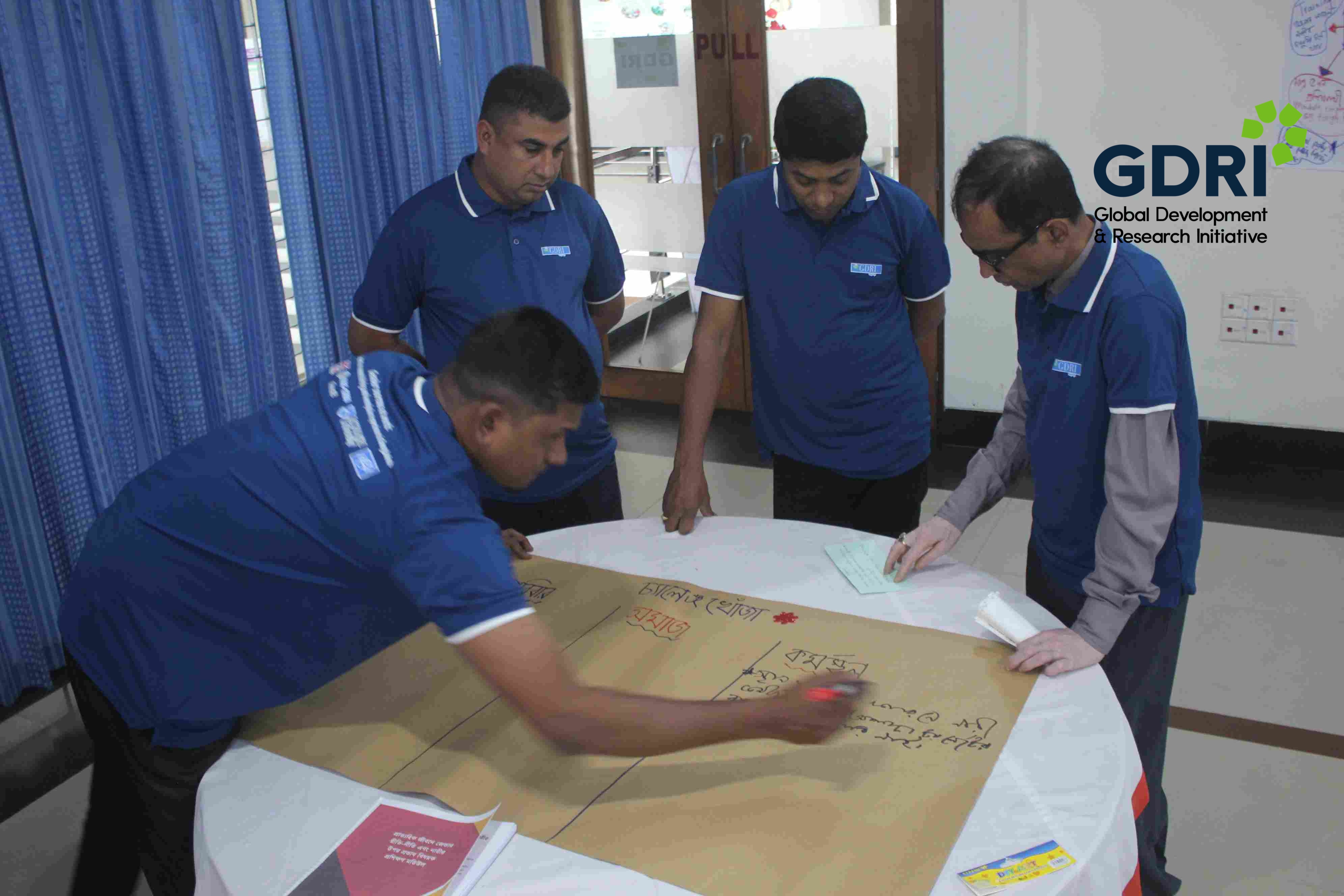 Group work during Training of Trainers for the “Gender Norms at Work” project in Bangladesh