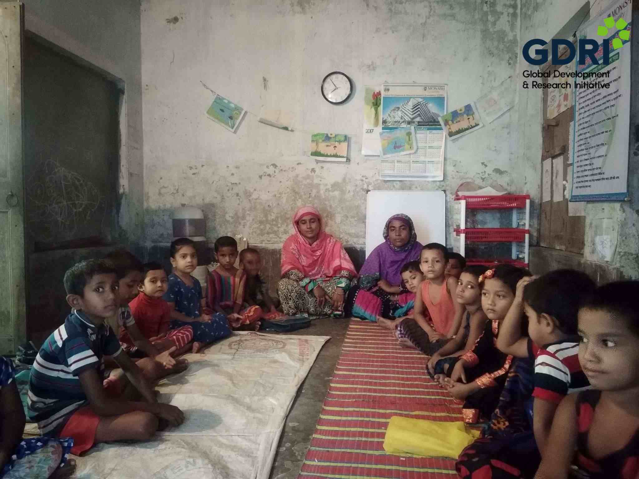 Classroom session under the “Early Childhood Education, Parental Social Networks and Child Development in Rural Bangladesh” project