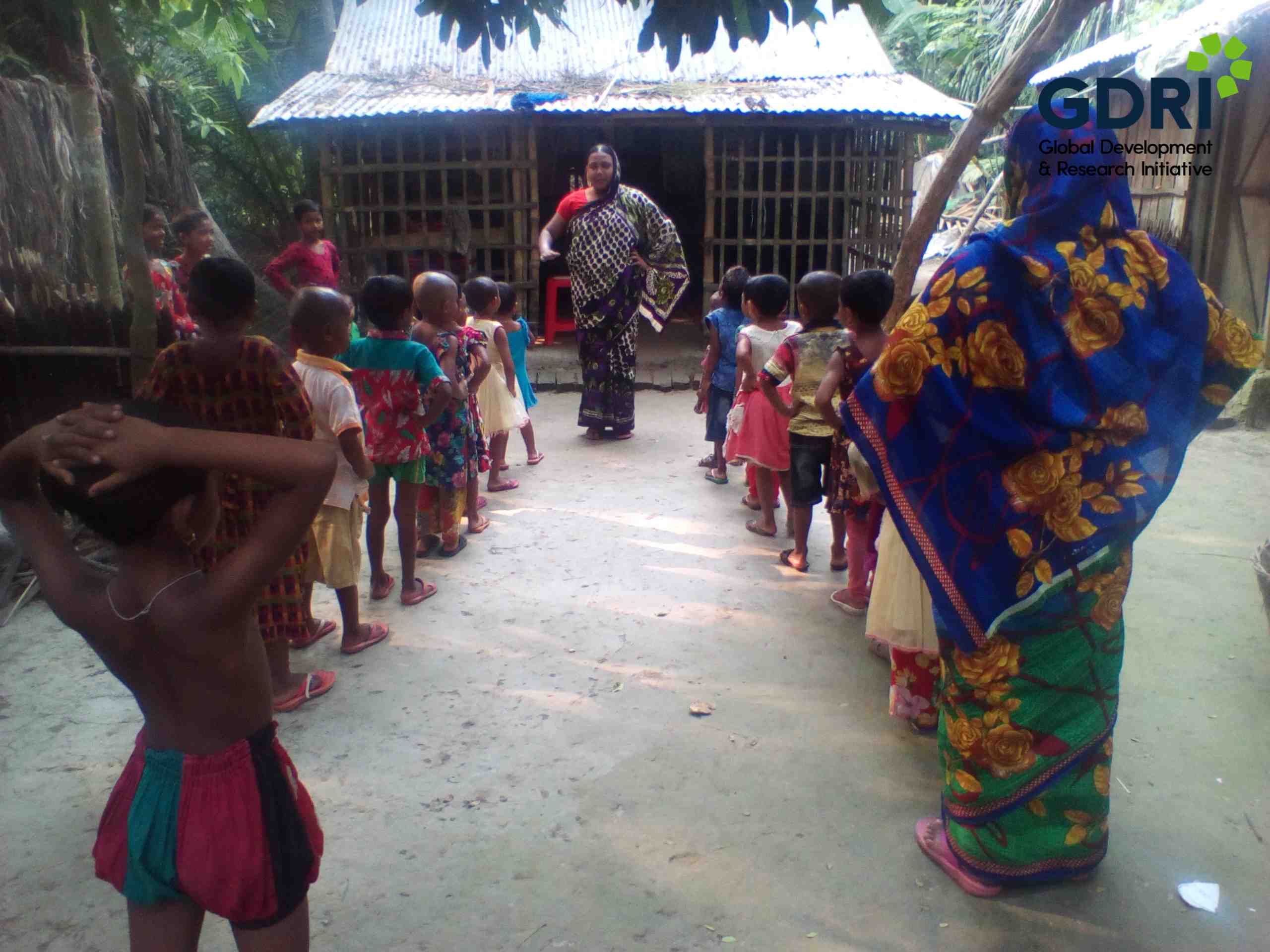 Students performing physical exercises at the start of class